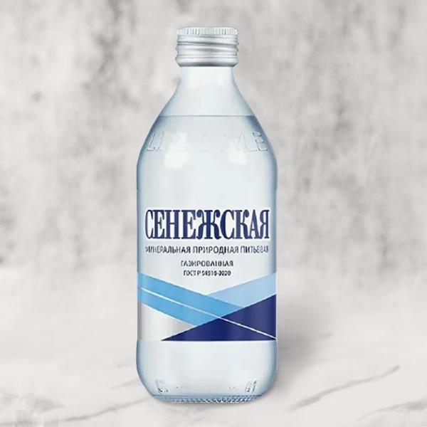 Вода  минеральная Сенежская газированная стекло  - Напитки | MOSCOW FOOD - доставка фуршетных блюд