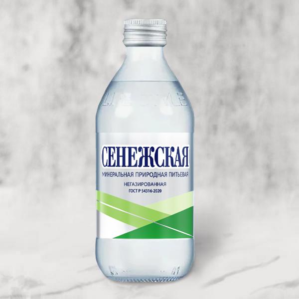 Вода минеральная Сенежская без газа стекло  - Напитки | MOSCOW FOOD - доставка фуршетных блюд